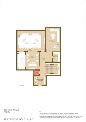 ATS Pristine Golf Villas floor Plan Basement